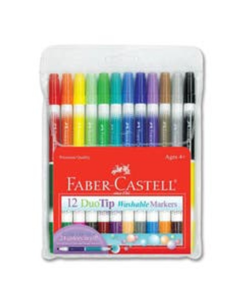 Faber Castell DuoTip Washable Markers 12 Count (Ages 4+)