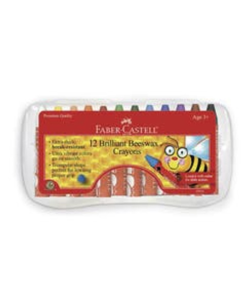Faber Castell Brilliant Beeswax Crayons + Storage Case 12 Count (Ages 3+)