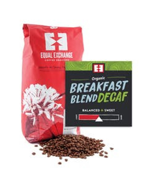 Equal Exchange Organic Breakfast Blend Decaf Whole Bean Coffee 5 lb..