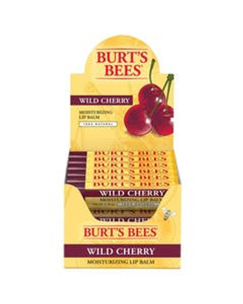 Burt's Bees Wild Cherry Lip Balm Display 12 (0.15 oz.) tubes