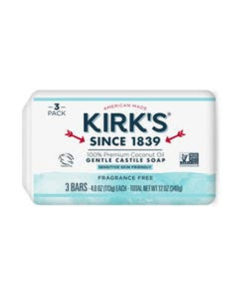Kirk's Fragrance-Free Gentle Castile Bar Soap 3 (4 oz.) pack