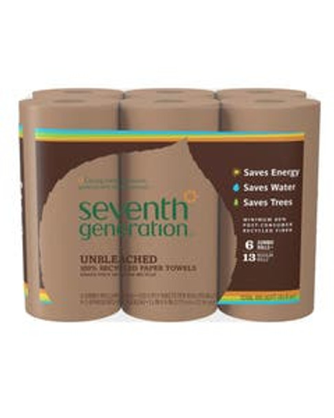 Seventh Generation 100% Recycled Unbleached Paper Towels 6 count
