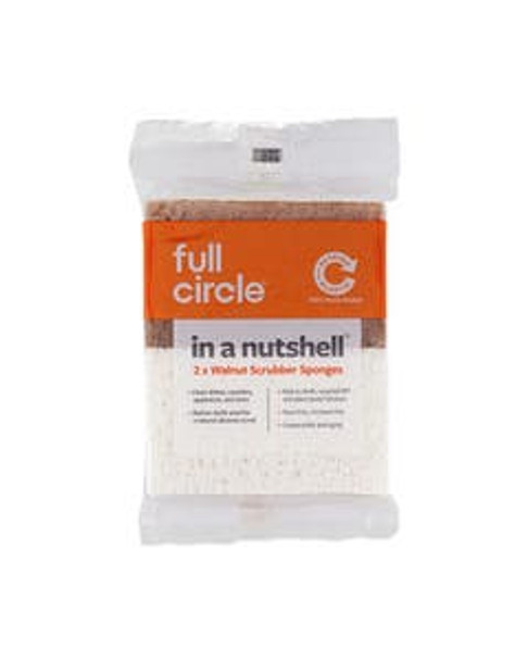 Full Circle In a Nutshell Walnut Scrubber Sponges 2 count