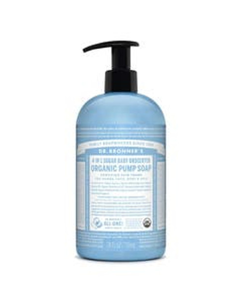 Dr. Bronner's Organic Sugar Baby Unscented 4-in-1 Sugar Soap 24 fl. oz.