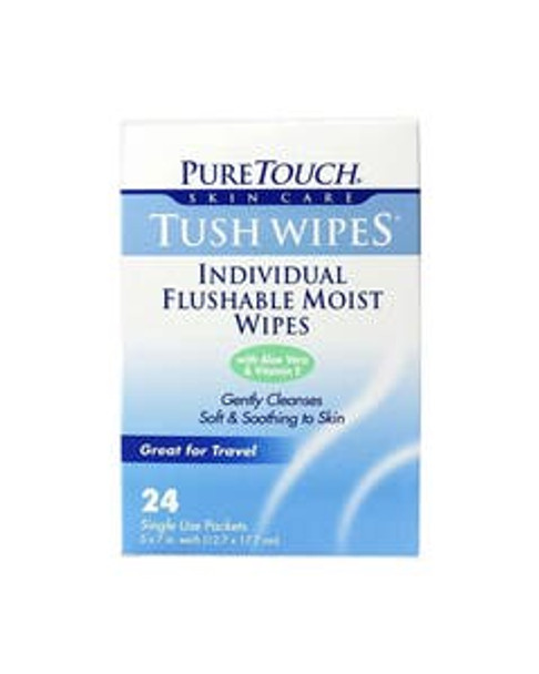 PureTouch Individual Flushable Tush Wipes 24 single-use packets