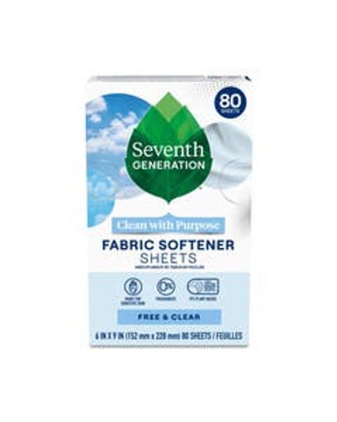 Seventh Generation Free & Clear Natural Fabric Softener Sheets 80 count