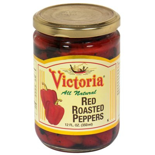 Victoria Red Roasted Peppers - Case of 12 - 12 oz.