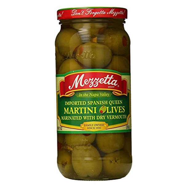 Mezzetta Imported Spanish Queen Martini Olives In Dry Vermouth - Case of 6 - 10 oz.