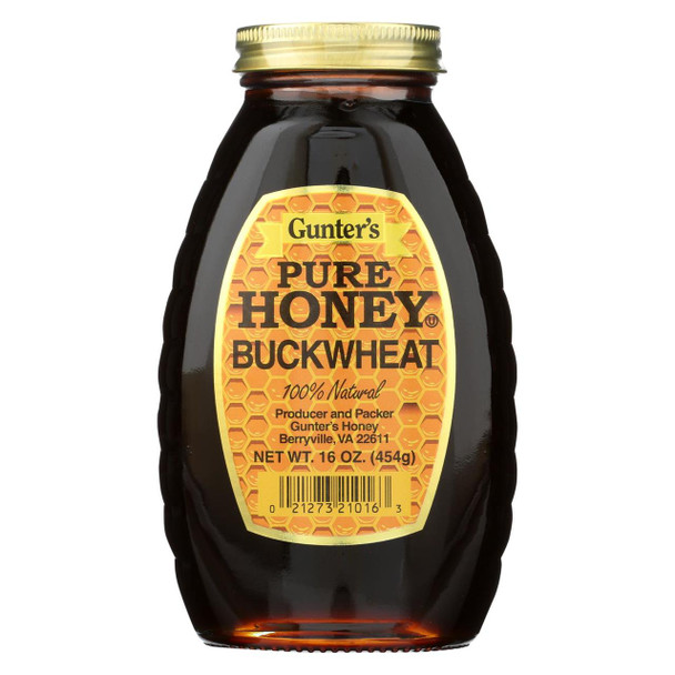 Gunter Pure Buckwheat Honey - Case of 12 - 16 oz.