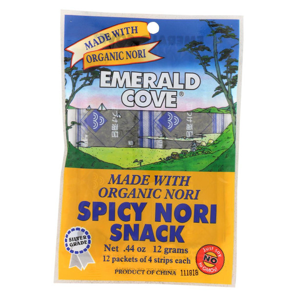 Emerald Cove Spicy Nori Snack - Organic Nori - Silver Grade - 48 Count - Case of 6