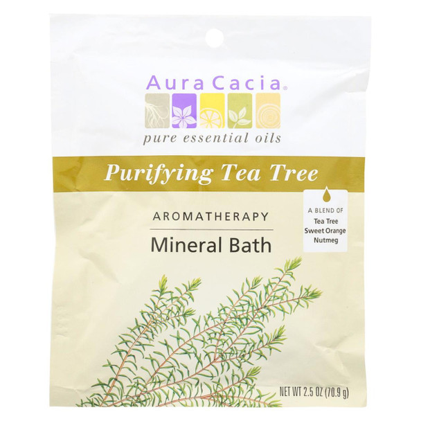 Aura Cacia - Aromatherapy Mineral Bath Tea Tree Harvest - 2.5 oz - Case of 6
