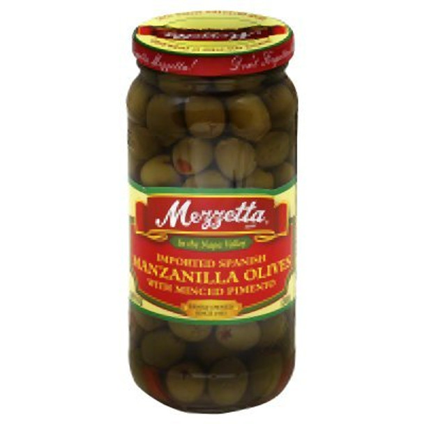 Mezzetta Spanish Manzanilla Olives with Pimento - Case of 6 - 10 oz.