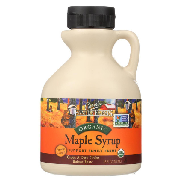 Coombs Family Farms - Organic Maple Syrup - Grade A Dark Color - Case of 12 - 16 oz