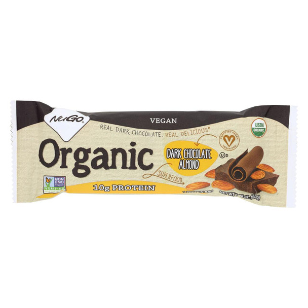 Nugo Nutrition Bar - Bar Og2 Dark Choc Almnd - CS of 12-1.76 OZ