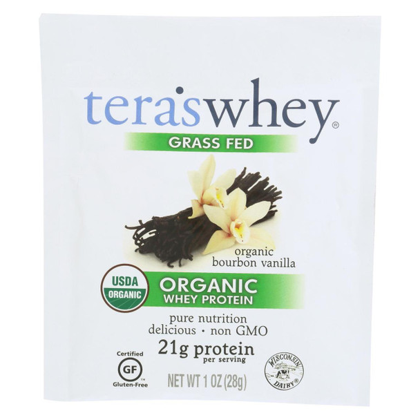 Teras Whey Protein Powder - Whey - Organic - Boubon Vanilla - 1 oz - Case of 12