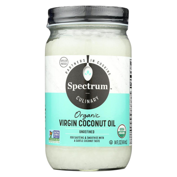 Spectrum Naturals Organic Unrefined Coconut Oil - Case of 12 - 14 Fl oz.