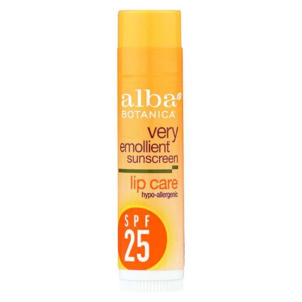 Alba Botanica - Moisturizing Sunscreen Lip Balm SPF 25 - 0.15 oz - Case of 24