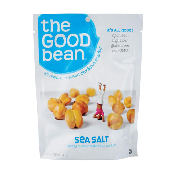 The Good Bean Crispy Crunchy Chickpea Snacks - Sea Salt - Case of 12 - 2.5 oz.