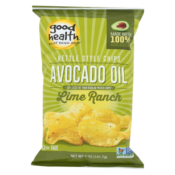 Good Health Kettle Chips - Avocado Oil Lime Ranch - Case of 12 - 5 oz.