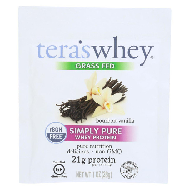 Teras Whey Protein Powder - Organic - Whey - Bourbon Vanilla - 1 oz - Case of 12