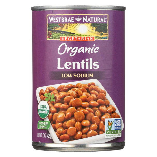 Westbrae Foods Organic Lentils Beans - Case of 12 - 15 oz.