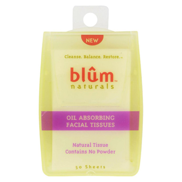 Blum Naturals - Oil Absorbing Facial Tissues - 50 Sheets - Case of 6