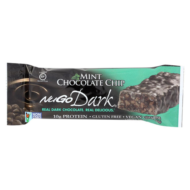 Nugo Nutrition Bar - Bar Dark Choc Mint Chip - CS of 12-1.76 OZ