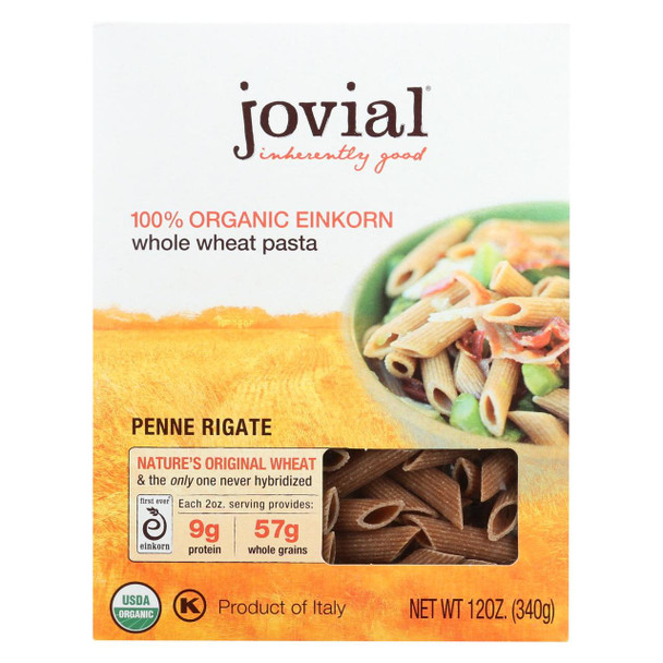 Jovial - Pasta - Organic - Whole Grain Einkorn - Penne Rigate - 12 oz - case of 12