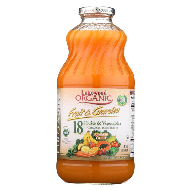 Lakewood Fruit and Garden Juice - Summer - Case of 12 - 32 Fl oz.
