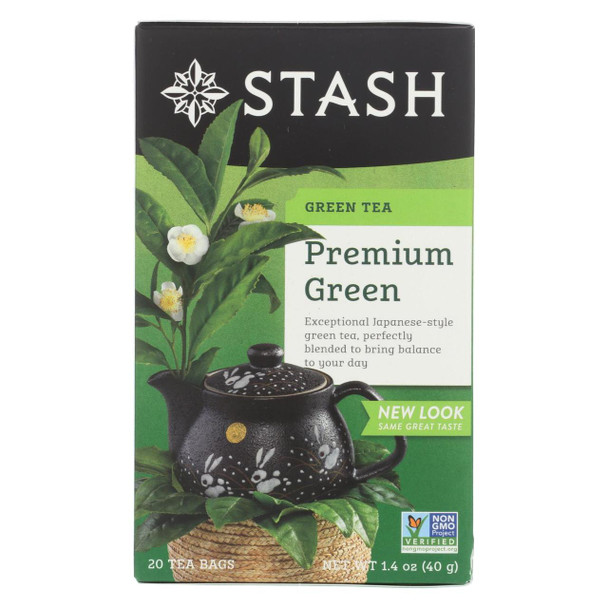 Stash Tea Organic Green Tea - Premium - Case of 6 - 20 Bags