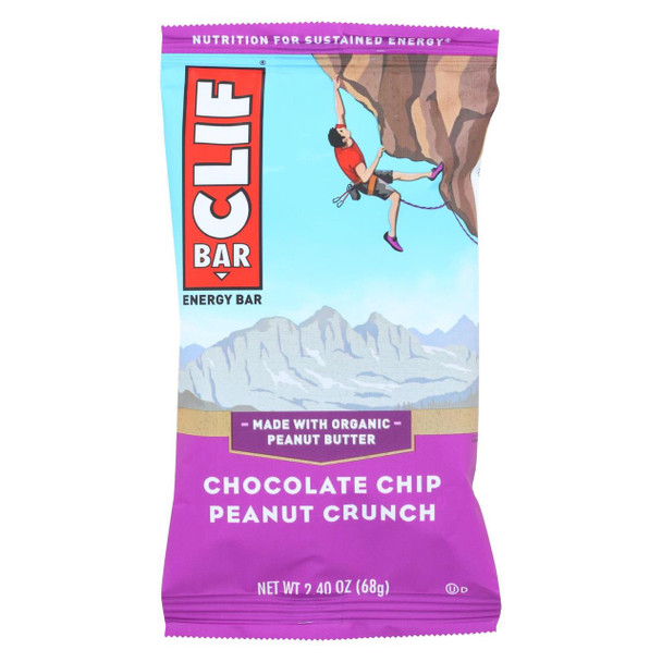 Clif Bar - Organic Chocolate Chip Peanut Butter Crunch - Case of 12 - 2.4 oz