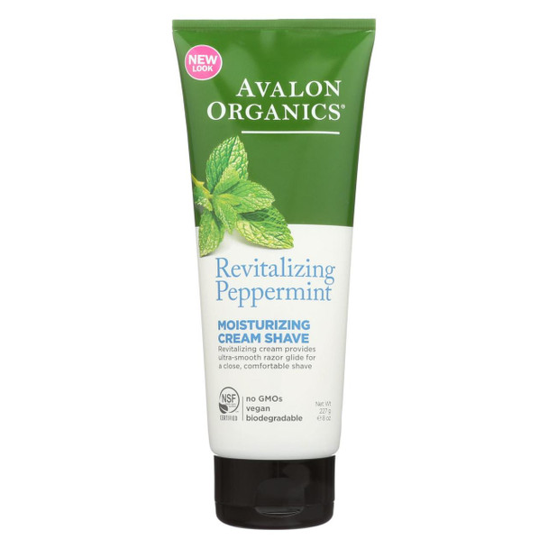 Avalon Organics Moisturizing Cream Shave Peppermint - 8 fl oz