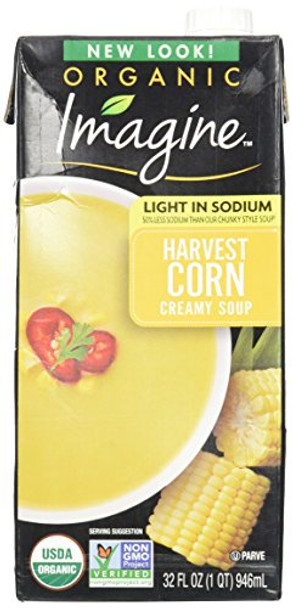 Imagine Foods Harvest Corn Soup - Low Sodium - Case of 12 - 32 Fl oz.