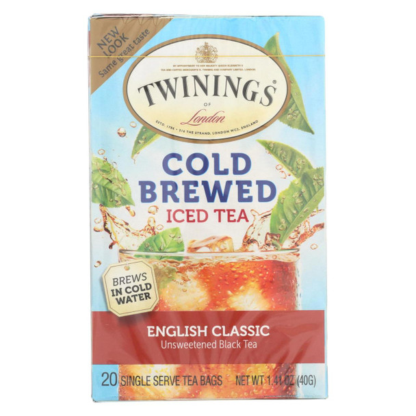 Twinings Tea Cold Brewed Iced Tea - English Classic - Case of 6 - 20 Bags