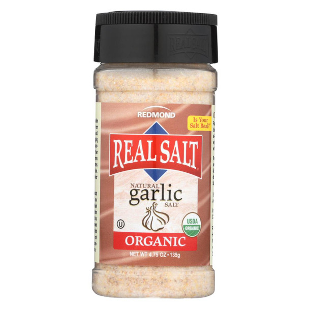 Real Salt Garlic Salt - Organic - Case of 6 - 4.75 oz.