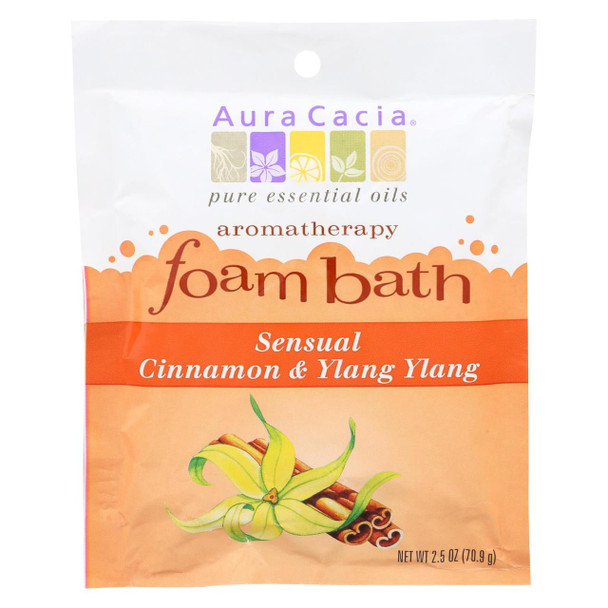 Aura Cacia - Foam Bath Sensual Cinnamon and Ylang Ylang - 2.5 oz - Case of 6