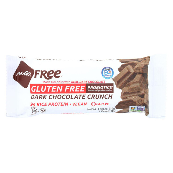 Nugo Nutrition Bar - Bar Free Dark Choc Crnch - CS of 12-1.59 OZ