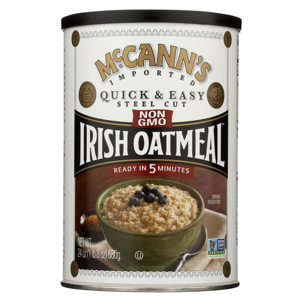 McCann's Irish Oatmeal Quick and Easy Steel Cut - Case of 12 - 24 oz.