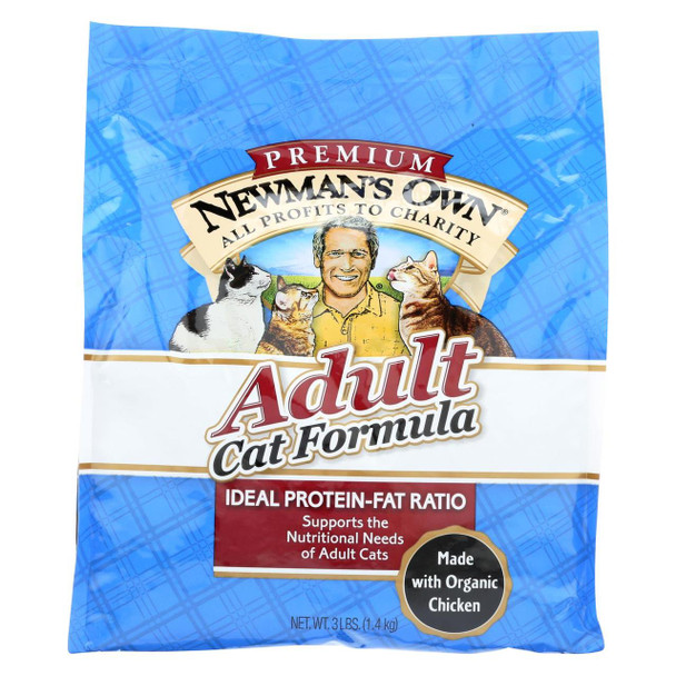 Newman's Own Organics Adult Cat Dry Formula - Case of 8 - 3