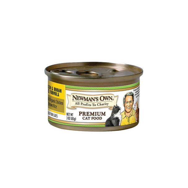 Newman's Own Organics Cat Food - Chicken and Brown Rice - Case of 24 - 3 oz.