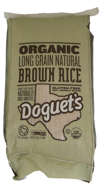 Doguet's Rice Organic Brown Long Grain - Single Bulk Item - 25LB