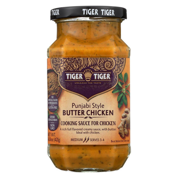 Tiger Tiger Sauce - Punjabi Butter Chicken - Case of 6 - 14.8 oz