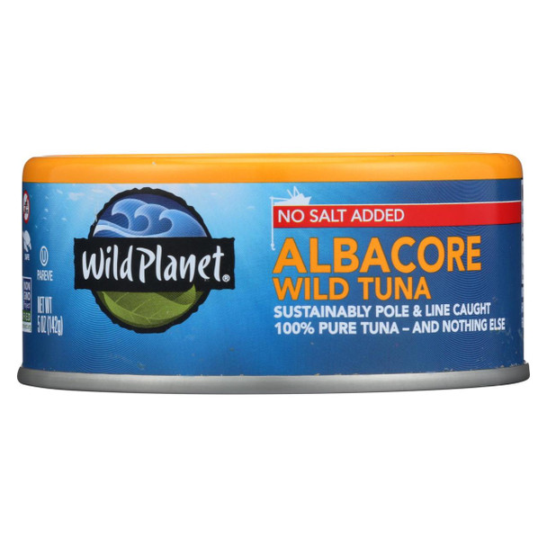 Wild Planet Wild Albacore Tuna - No Salt Added - Case of 12 - 5 oz.