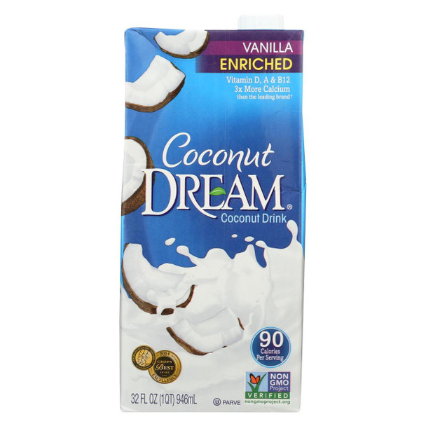 Coconut Dream Enriched Coconut Drink - Vanilla - Case of 12 - 32 Fl oz.