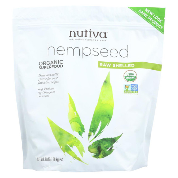 Nutiva Organic Shelled Hempseed - 3 lbs