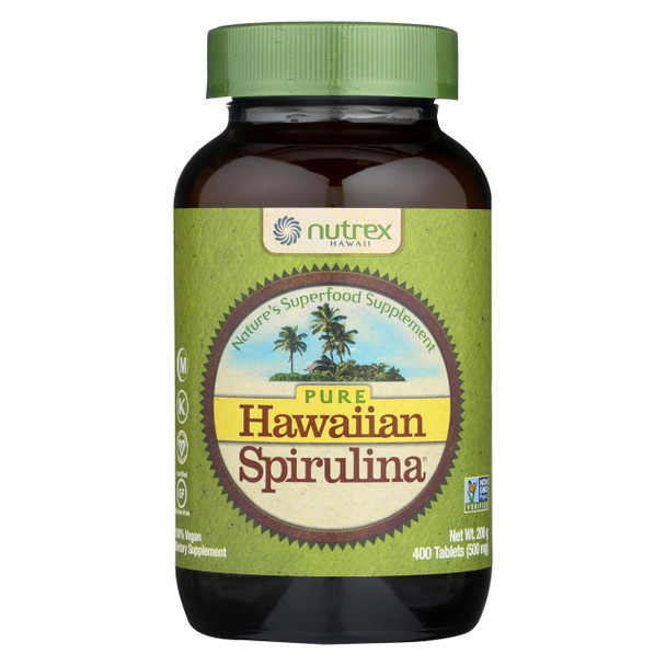 Nutrex Hawaii Pure Hawaiian Spirulina Pacifica - 500 mg - 400 Tablets