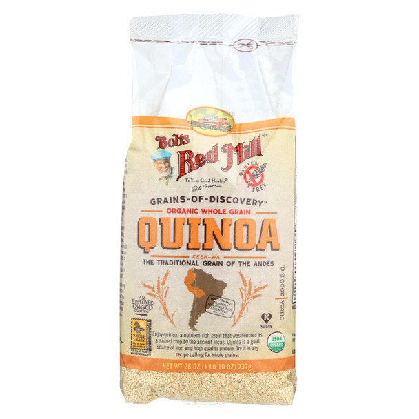 Bob's Red Mill Organic White Quinoa - 26 oz - Case of 4