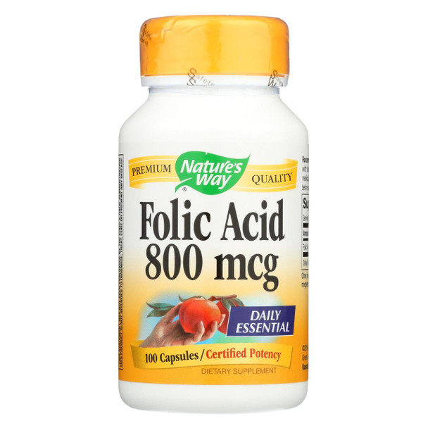 Nature's Way - Folic Acid - 800 mcg - 100 Capsules