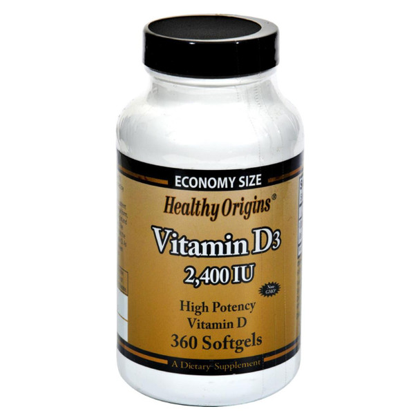 Healthy Origins Vitamin D3 - 2400 IU - 360 Softgels