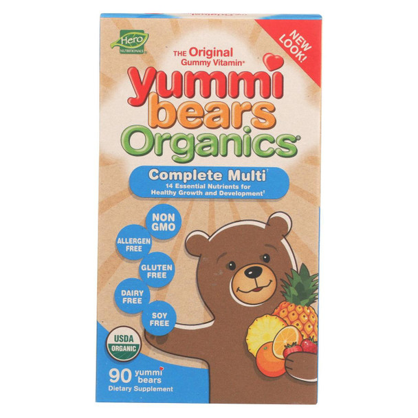 Yummy Bears Organics Multi Vitaminand Mineral - Gummy - Children - 90 Count